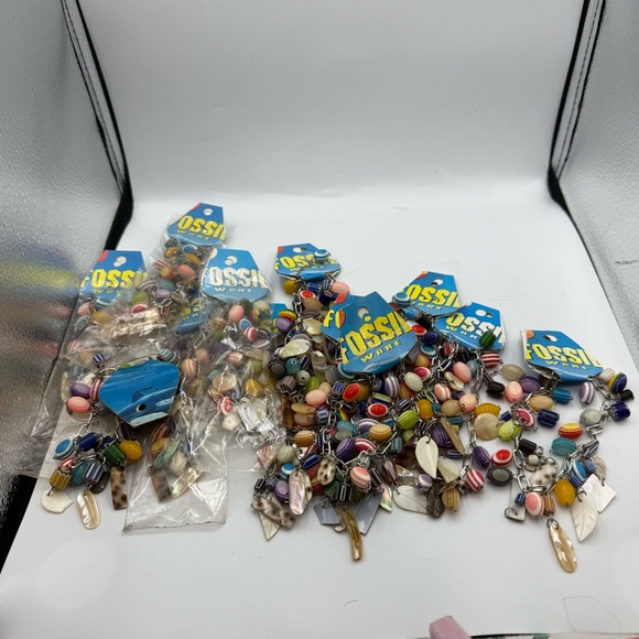 Fossil Jewelry - Vintage large lot of Fossil ware Multicolor Bead necklace